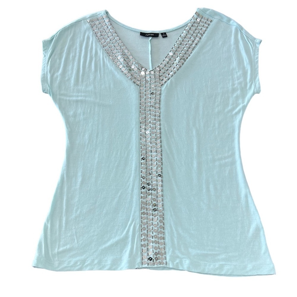 Apt 9 Sequins Top V Neck Size Medium
